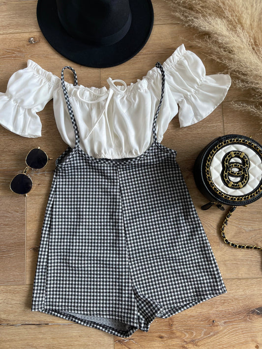 Checkered Overall Skort